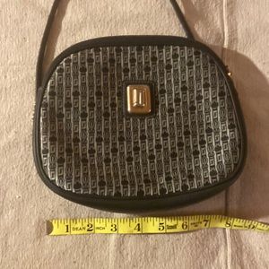Vintage, Judith Leiber, Crossbody, bag, monogram textile and leather